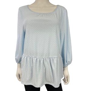 Style‎ & Co Women’s Light Blue Clip Dot Top Size XL